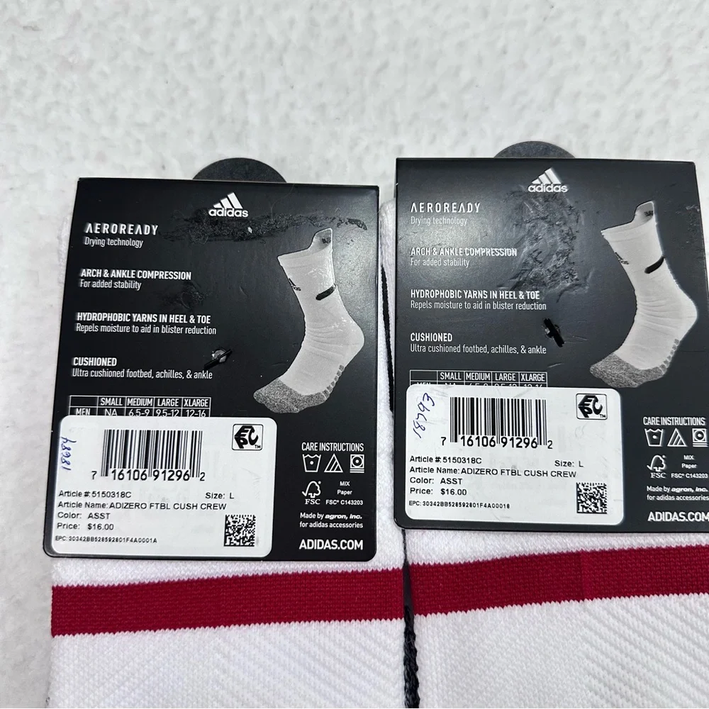 White Adidas Adizero Socks